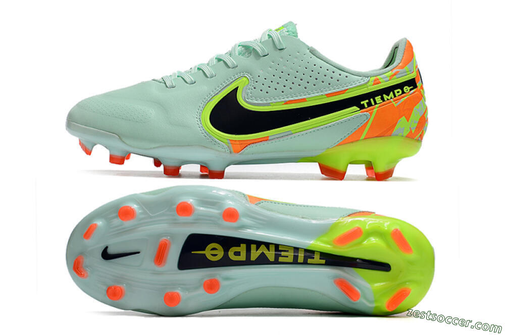 Nike Tiempo Legend 9 Elite FG Low-Tops Soccer Cleats - Jade/Yellow/Black 1