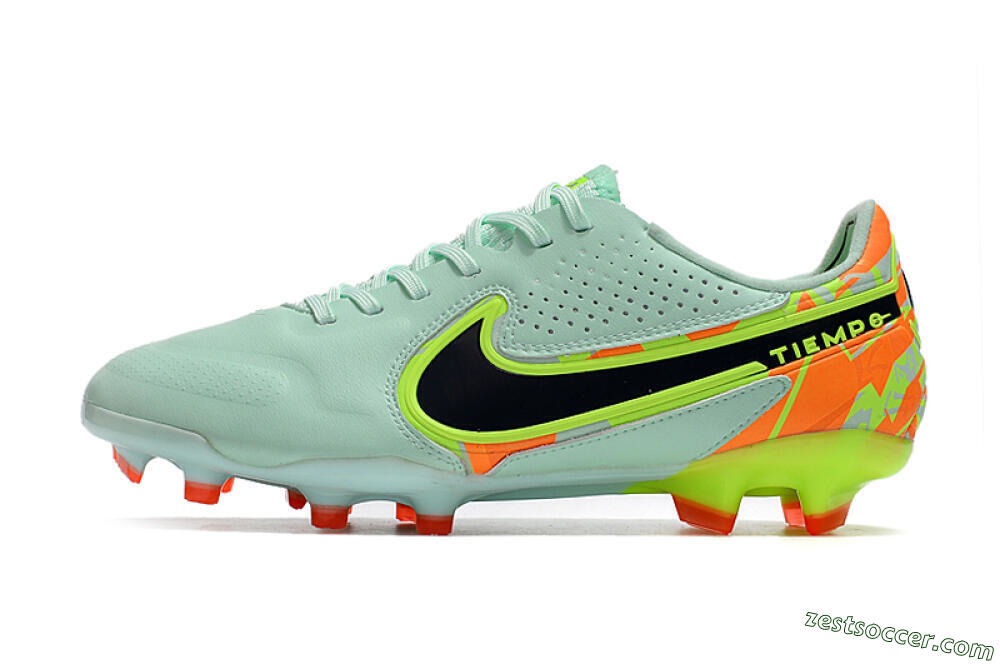 Nike Tiempo Legend 9 Elite FG Low-Tops Soccer Cleats - Jade/Yellow/Black 2