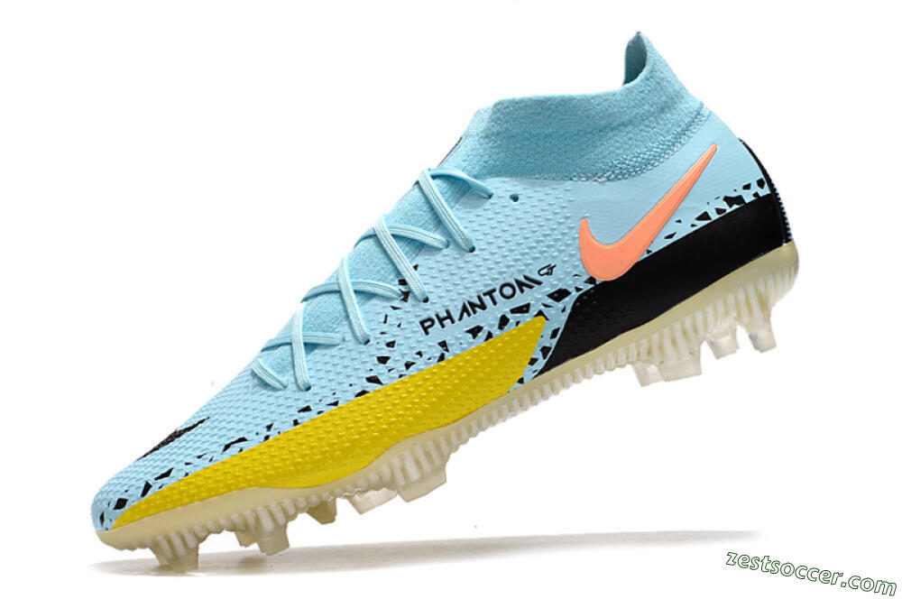Nike Phantom GT2 DF Elite FG High-Tops Soccer Cleats - Jade/Yellow/Pink 5