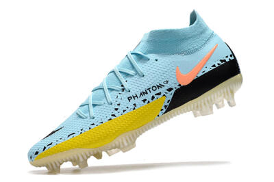 Nike Phantom GT2 DF Elite FG High-Tops Soccer Cleats - Jade/Yellow/Pink