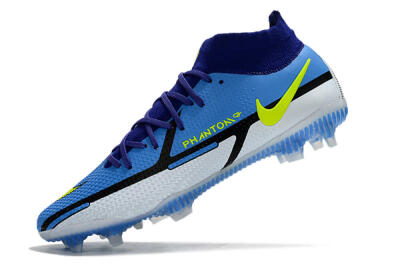 Nike Phantom GT2 DF Elite FG High-Tops Soccer Cleats - Blue/Yellow/White