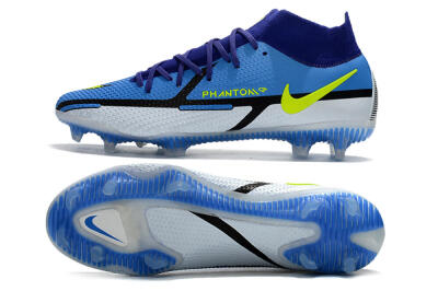 Nike Phantom GT2 DF Elite FG High-Tops Soccer Cleats - Blue/Yellow/White