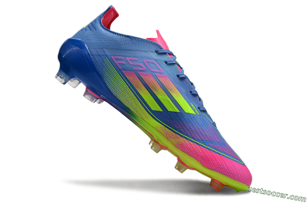 Adidas F50 Elite TF Low-Tops Soccer Shoes - Blue/Pink/Yellow 4