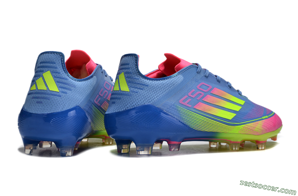 Adidas F50 Elite TF Low-Tops Soccer Shoes - Blue/Pink/Yellow 6