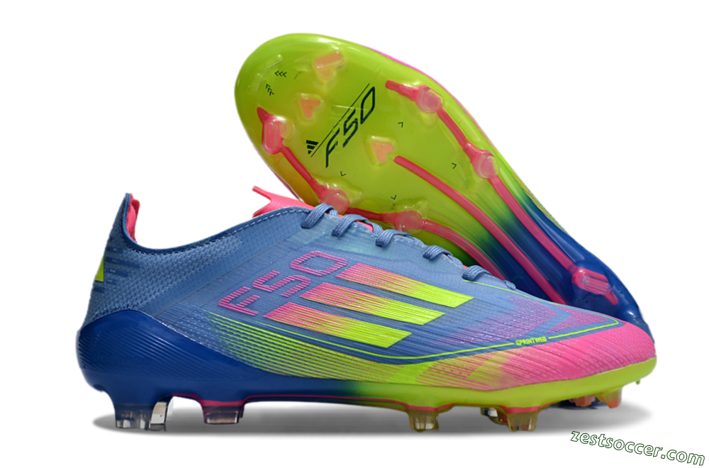 Adidas F50 Elite TF Low-Tops Soccer Shoes - Blue/Pink/Yellow 0