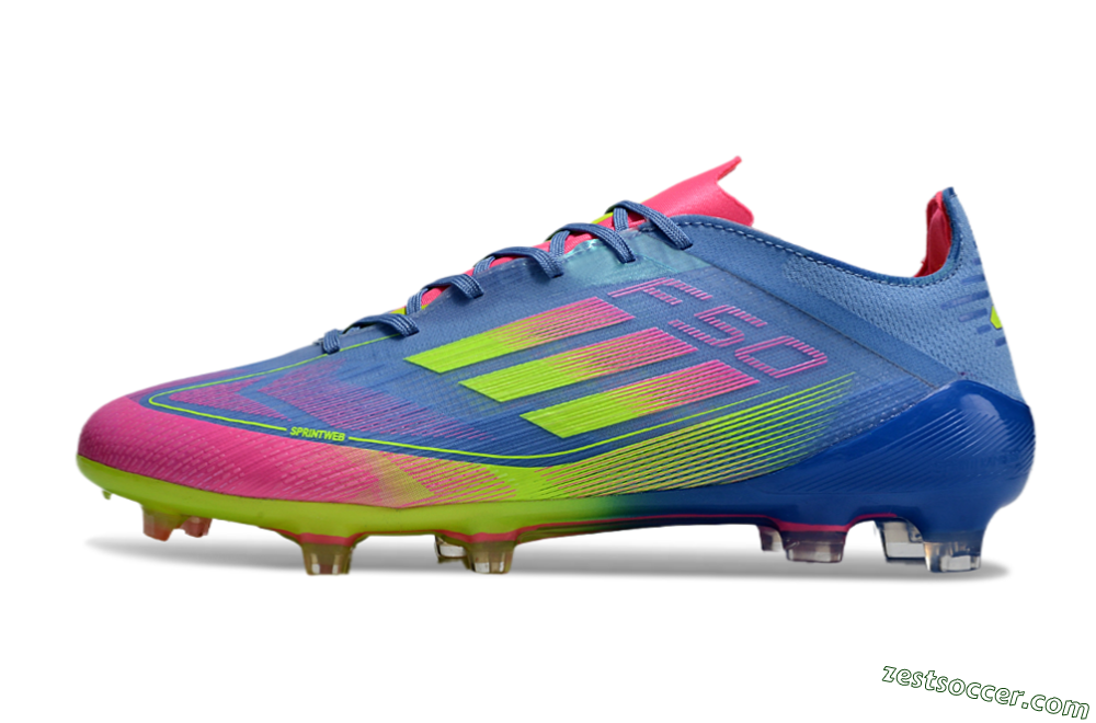 Adidas F50 Elite TF Low-Tops Soccer Shoes - Blue/Pink/Yellow 2