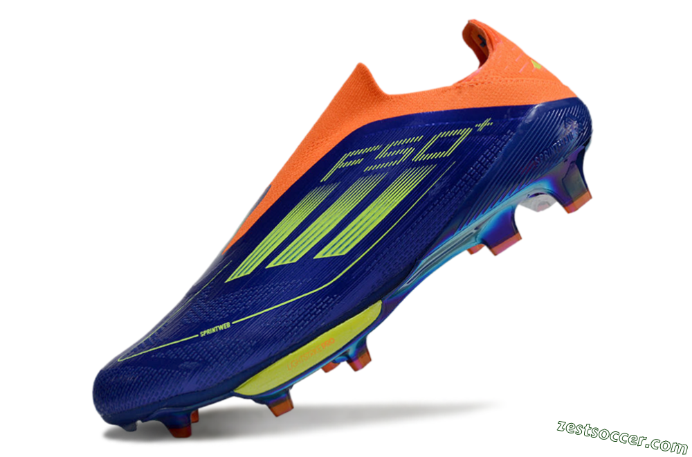 Adidas F50+ Elite Lightstrike Pro Laceless FG Low-Tops Soccer Cleats - Blue/Yellow/Orange 5