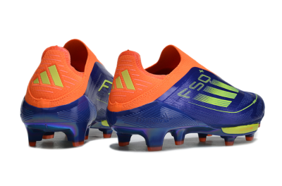 Adidas F50+ Elite Lightstrike Pro Laceless FG Low-Tops Soccer Cleats - Blue/Yellow/Orange