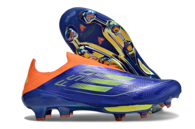 Adidas F50+ Elite Lightstrike Pro Laceless FG Low-Tops Soccer Cleats - Blue/Yellow/Orange