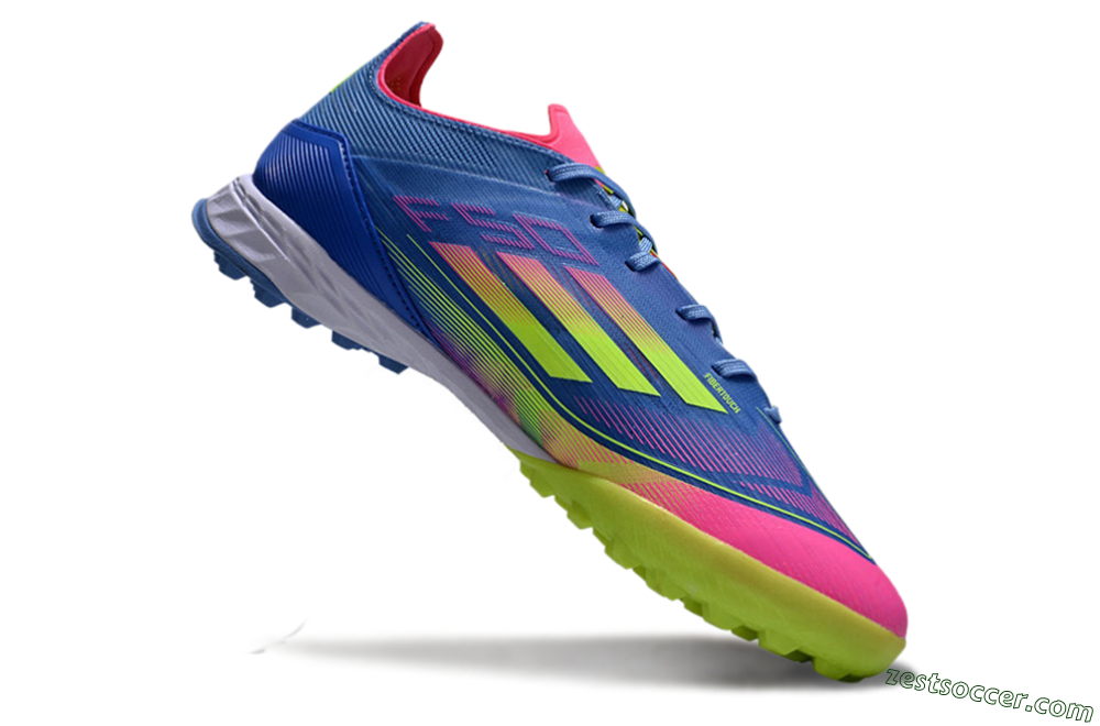 Adidas F50 Elite TF Low-Tops Soccer Shoes - Blue/Pink/Yellow 4
