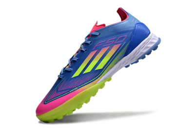 Adidas F50 Elite TF Low-Tops Soccer Shoes - Blue/Pink/Yellow