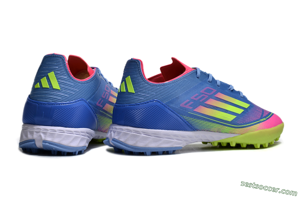 Adidas F50 Elite TF Low-Tops Soccer Shoes - Blue/Pink/Yellow 6