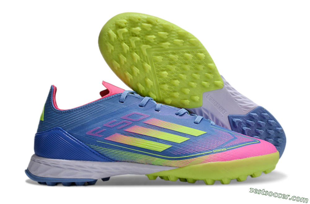 Adidas F50 Elite TF Low-Tops Soccer Shoes - Blue/Pink/Yellow 0