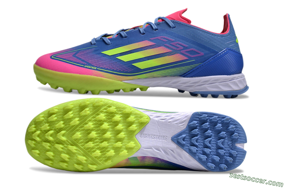 Adidas F50 Elite TF Low-Tops Soccer Shoes - Blue/Pink/Yellow 1