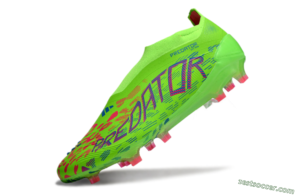 Adidas Predator Elite Laceless FG Low-Tops Soccer Cleats - Yellow/Red/Purple 5