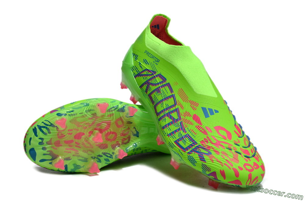 Adidas Predator Elite Laceless FG Low-Tops Soccer Cleats - Yellow/Red/Purple 3