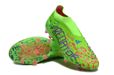 Adidas Predator Elite Laceless FG Low-Tops Soccer Cleats - Yellow/Red/Purple
