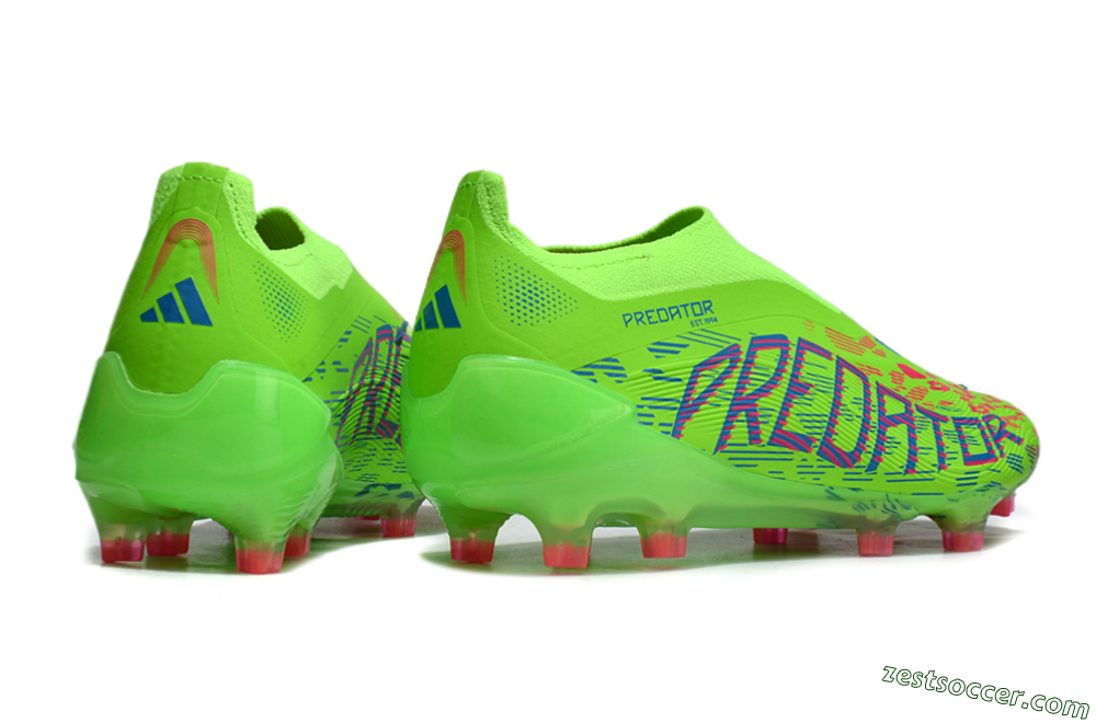 Adidas Predator Elite Laceless FG Low-Tops Soccer Cleats - Yellow/Red/Purple 6