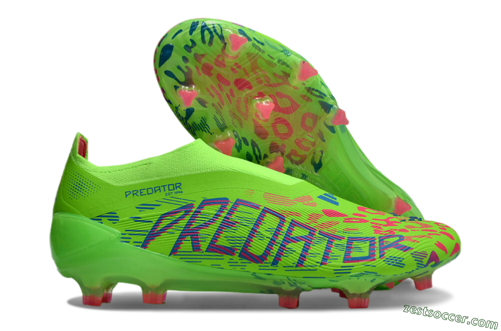 Adidas Predator Elite Laceless FG Low-Tops Soccer Cleats - Yellow/Red/Purple 0