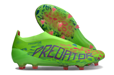 Adidas Predator Elite Laceless FG Low-Tops Soccer Cleats - Yellow/Red/Purple