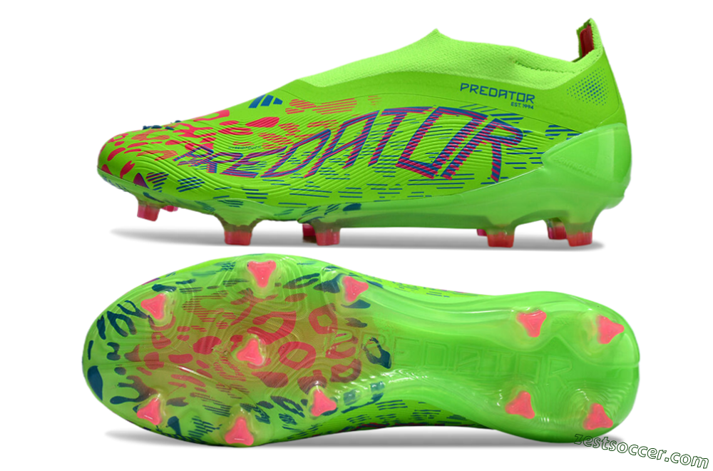 Adidas Predator Elite Laceless FG Low-Tops Soccer Cleats - Yellow/Red/Purple 1