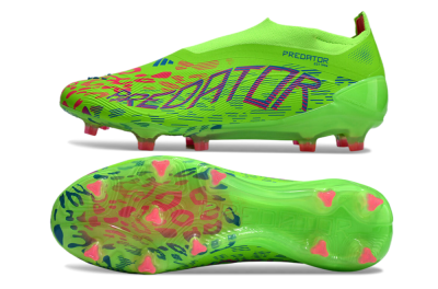 Adidas Predator Elite Laceless FG Low-Tops Soccer Cleats - Yellow/Red/Purple