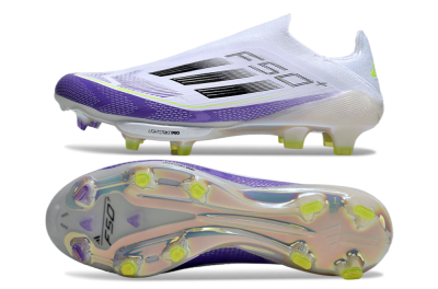 Adidas F50+ Elite Lightstrike Pro Laceless FG Low-Tops Soccer Cleats - White/Purple/Black