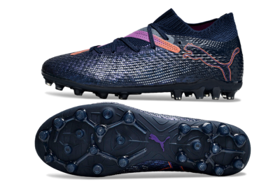 Puma Future Ultimate MG Low-Tops Soccer Cleats - Blue/Pink/Yellow