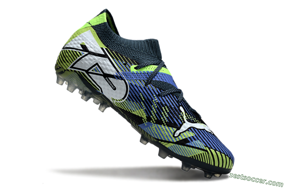 Puma Future Ultimate MG Low-Tops Soccer Cleats - Black/Blue/Yellow 4
