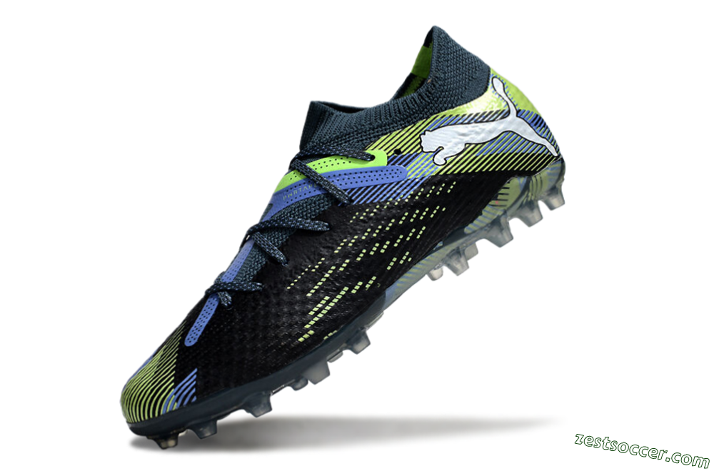 Puma Future Ultimate MG Low-Tops Soccer Cleats - Black/Blue/Yellow 5