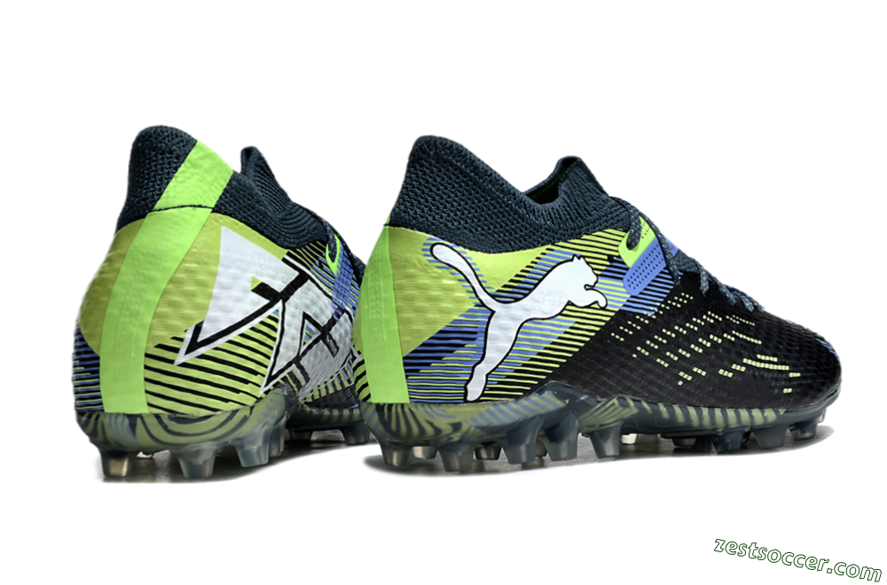 Puma Future Ultimate MG Low-Tops Soccer Cleats - Black/Blue/Yellow 6