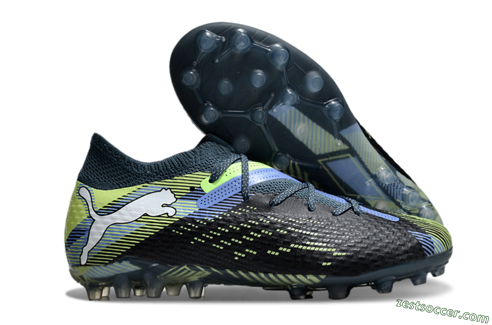 Puma Future Ultimate MG Low-Tops Soccer Cleats - Black/Blue/Yellow 0