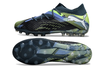 Puma Future Ultimate MG Low-Tops Soccer Cleats - Black/Blue/Yellow