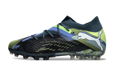 Puma Future Ultimate MG Low-Tops Soccer Cleats - Black/Blue/Yellow