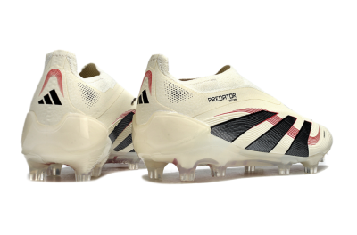 Adidas Predator Elite Laceless FG Low-Tops Soccer Cleats - Beige/Red/Black