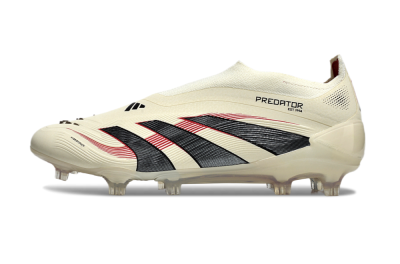 Adidas Predator Elite Laceless FG Low-Tops Soccer Cleats - Beige/Red/Black