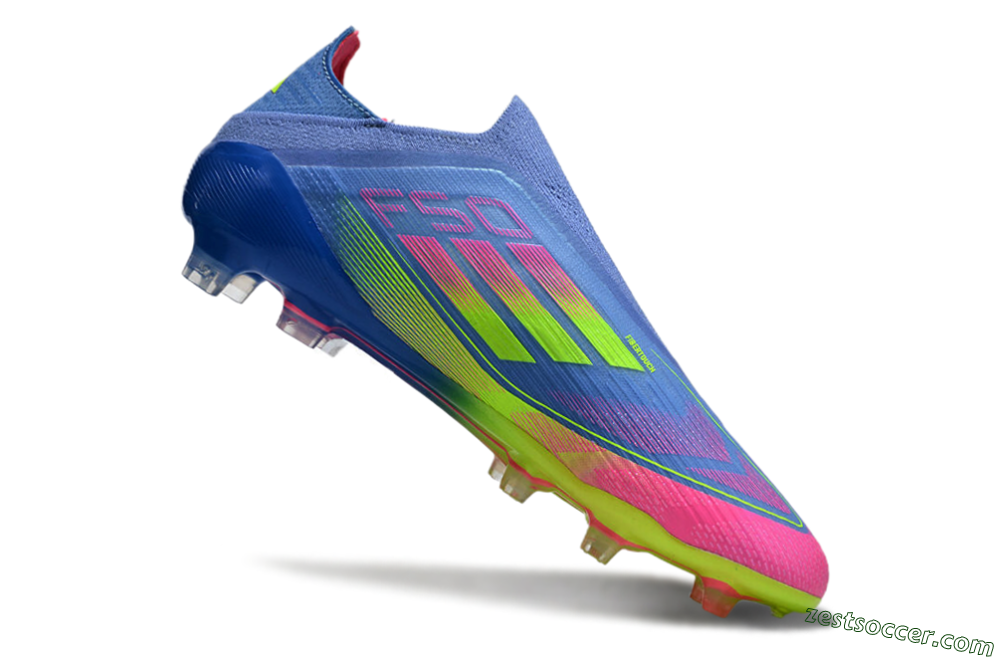 Adidas F50 Elite FG Low-Tops Soccer Cleats - Blue/Pink/Yellow 4