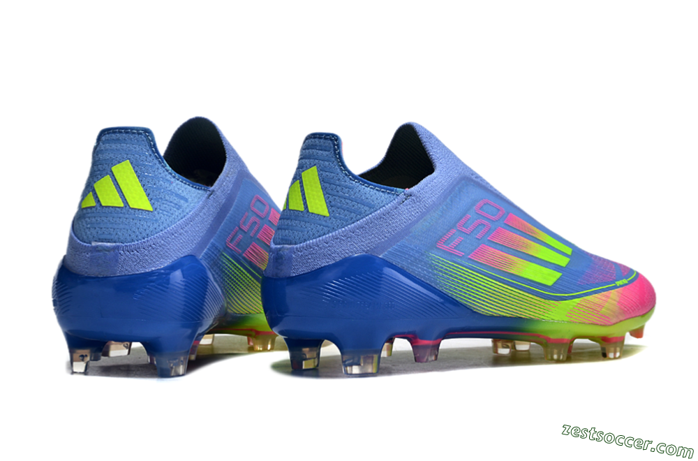 Adidas F50 Elite FG Low-Tops Soccer Cleats - Blue/Pink/Yellow 6
