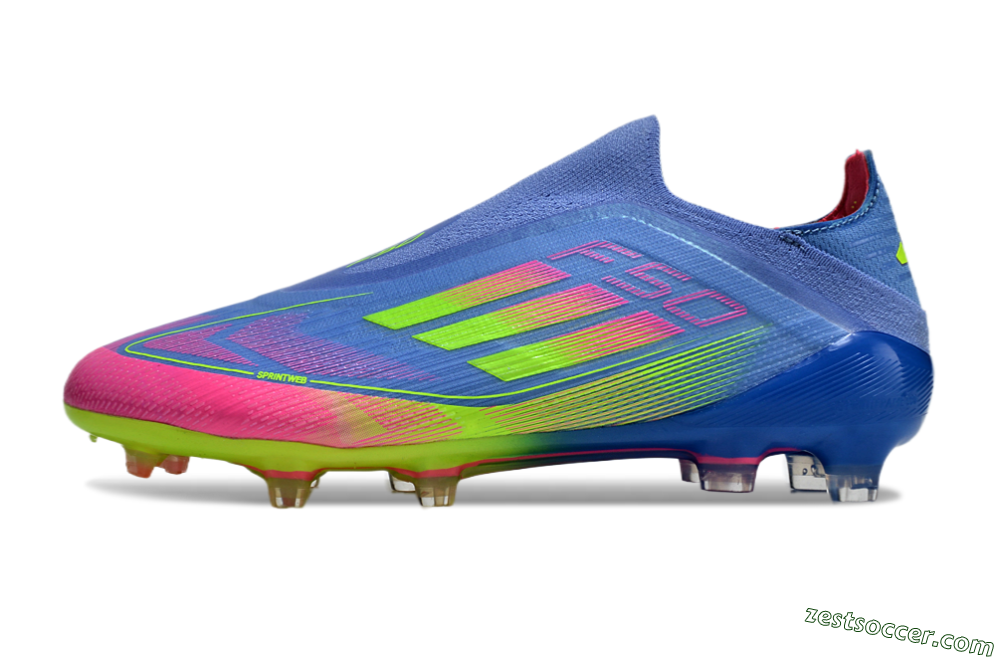 Adidas F50 Elite FG Low-Tops Soccer Cleats - Blue/Pink/Yellow 2