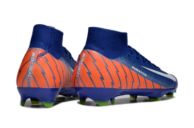 Nike Air Zoom Mercurial Superfly 10 Elite FG High-Tops Soccer Cleats - Blue/White/Orange