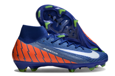 Nike Air Zoom Mercurial Superfly 10 Elite FG High-Tops Soccer Cleats - Blue/White/Orange