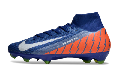 Nike Air Zoom Mercurial Superfly 10 Elite FG High-Tops Soccer Cleats - Blue/White/Orange