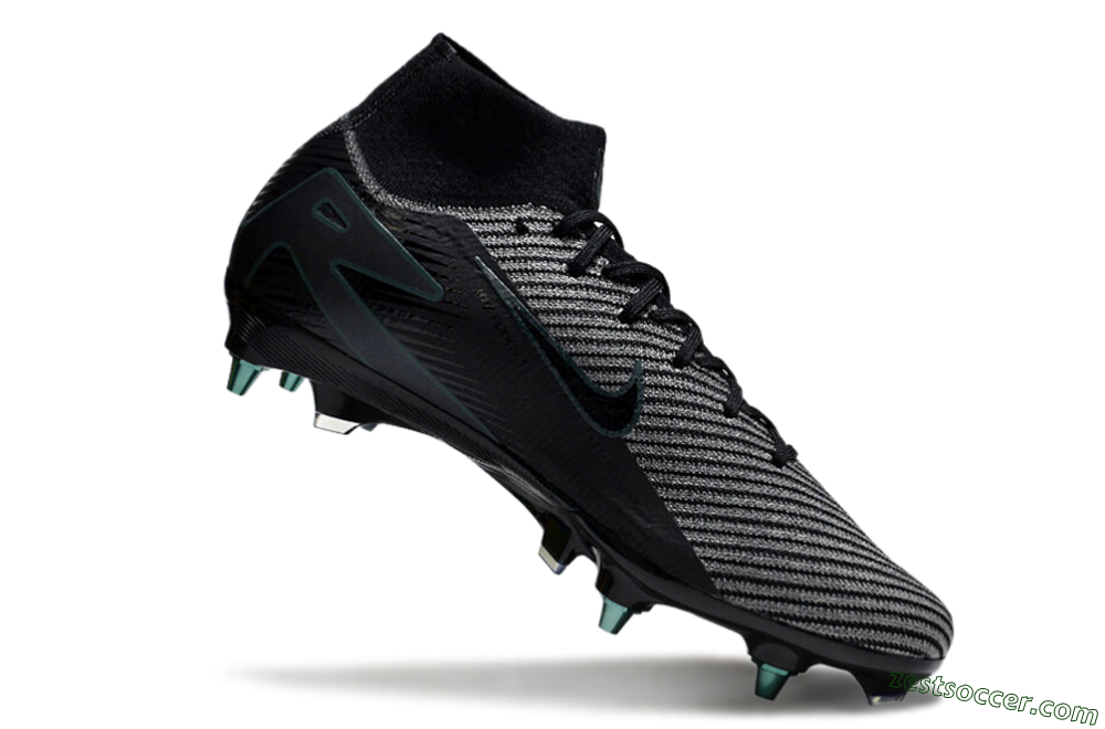 Nike Air Zoom Mercurial Superfly 10 Elite SG High-Tops Soccer Cleats - Black/Jade 4