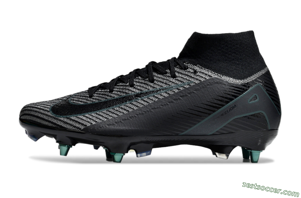 Nike Air Zoom Mercurial Superfly 10 Elite SG High-Tops Soccer Cleats - Black/Jade 2
