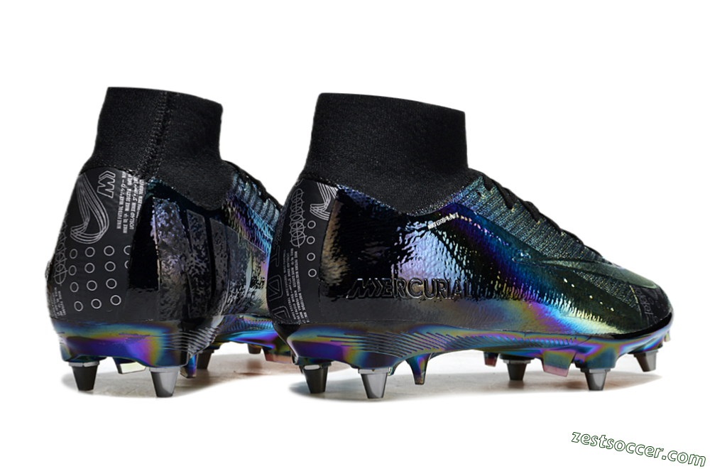 Nike Air Zoom Mercurial Superfly 10 Elite SG High-Tops Soccer Cleats - Gold/Black/Blue 6