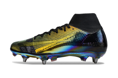 Nike Air Zoom Mercurial Superfly 10 Elite SG High-Tops Soccer Cleats - Gold/Black/Blue
