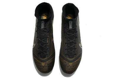 Nike Mercurial Superfly 8 Elite FG High-Tops Soccer Cleats - Black/Gold/Silver