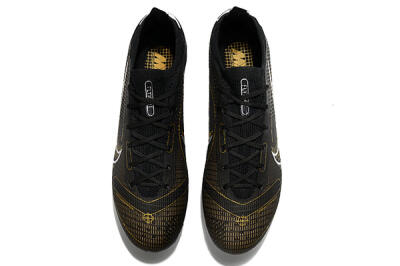 ike Mercurial Vapor 14 Elite FG Low-Tops Soccer Cleats - Black/Gold/Silver