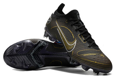 ike Mercurial Vapor 14 Elite FG Low-Tops Soccer Cleats - Black/Gold/Silver