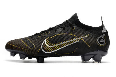 ike Mercurial Vapor 14 Elite FG Low-Tops Soccer Cleats - Black/Gold/Silver